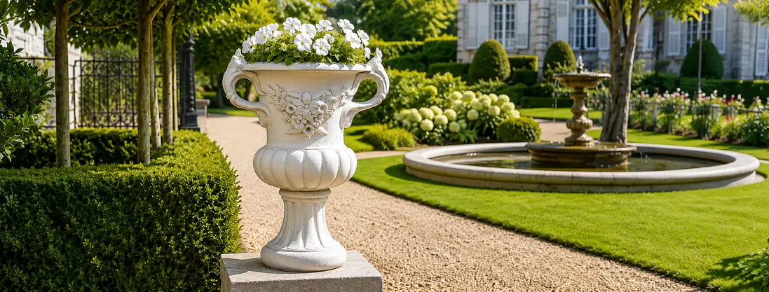 Gartenvasen aus Stein | Klassische Blumentöpfe und Pflanzgefäße