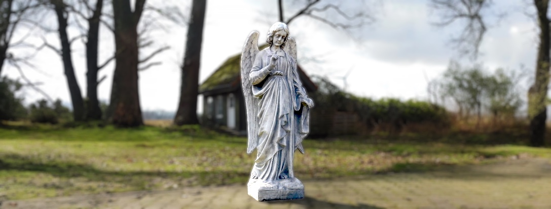 Statues d'anges - jardin - pierre