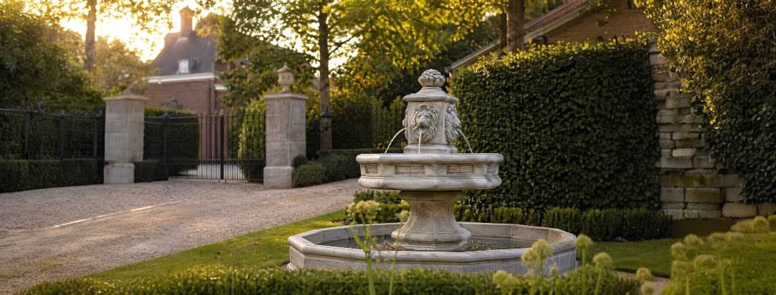 Klassieke tuinfonteinen | steen, gietijzer en aluminium | staande en wandmodellen