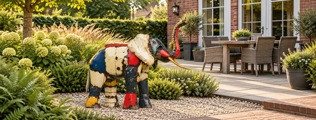Éléphants, girafes et bien plus encore | Statues de jardin en métal d'Afrique