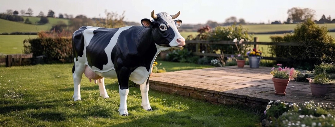 Grandes statues de taureaux en plastique pour jardin | vivantes et ludiques