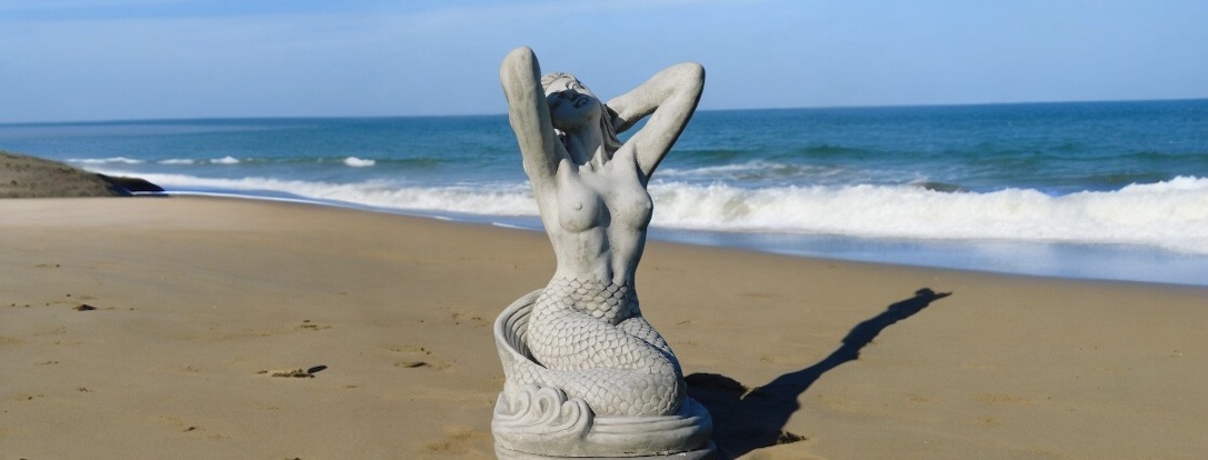 Meerjungfrauen Gartenstatuen | Stein & Gusseisen | Teichdekoration