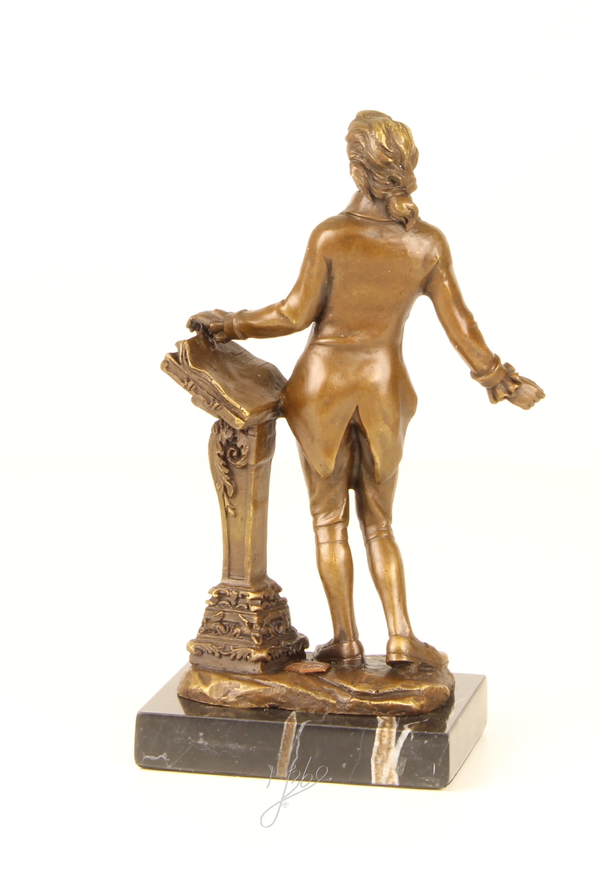 Beethoven met lessenaar, bronzen sculptuur, klassiek beeld brons