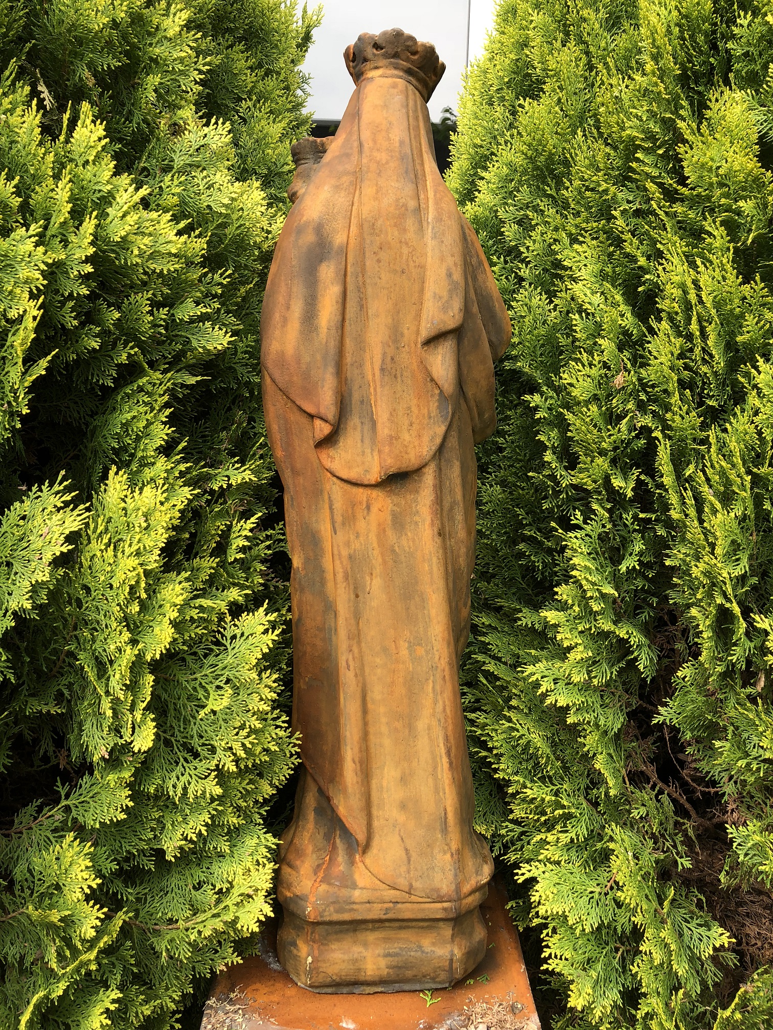 Wunderschöne Statue von Maria - Kind, super schöne Vollsteinstatue auf Oxid-Sockel