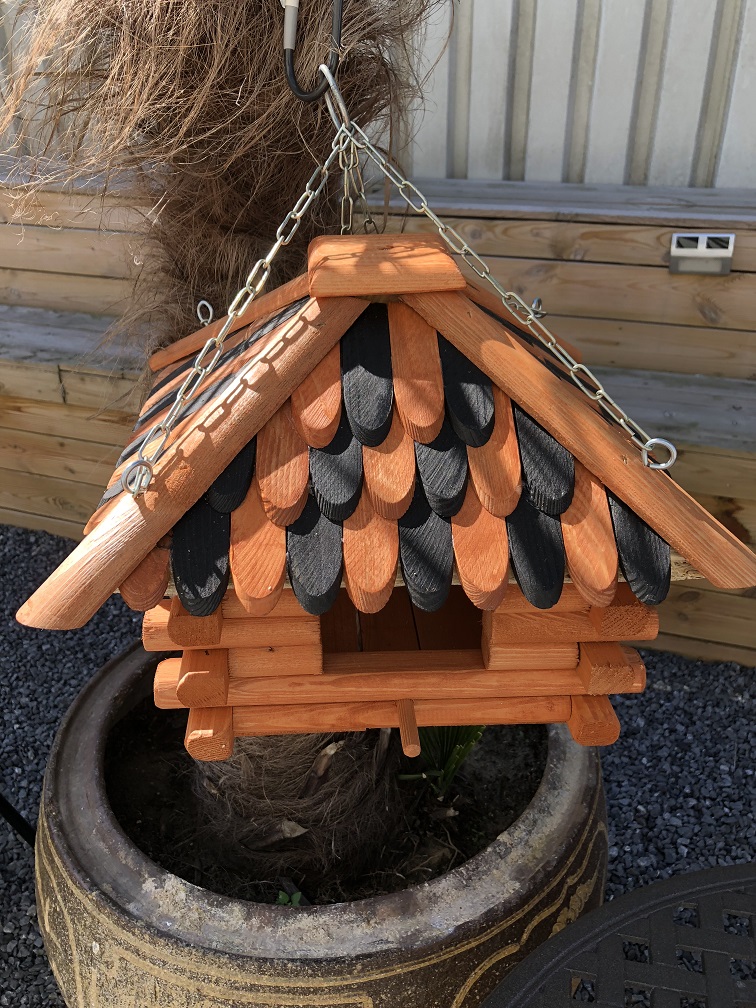 Vogelhuisje om op te hangen metaal grijs 2 verdiepingen Vogelhuisje om op te hangen metaal grijs 2 verdiepingen
