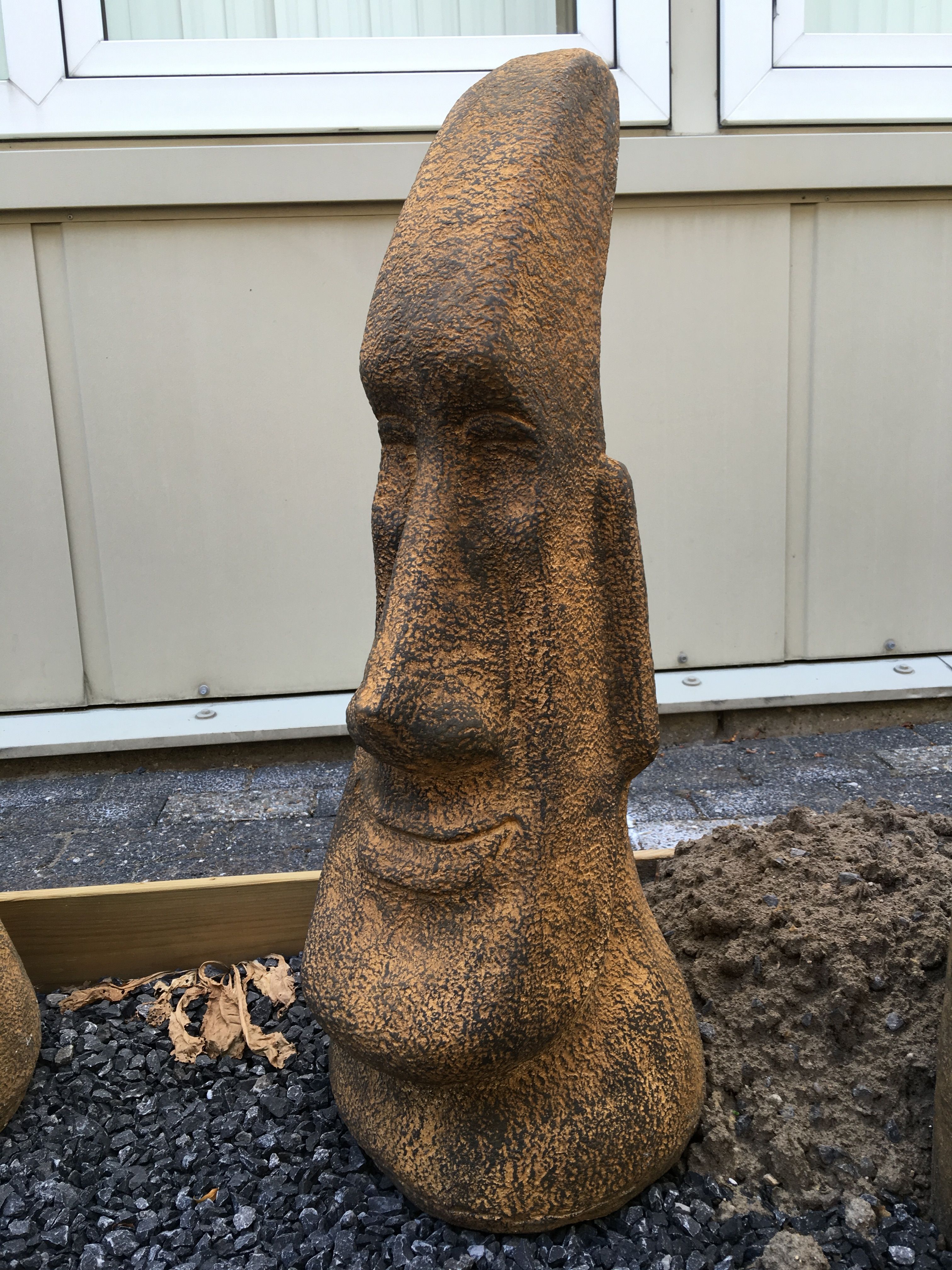 MOAI, groot stenen beeld, Paaseilanden!!