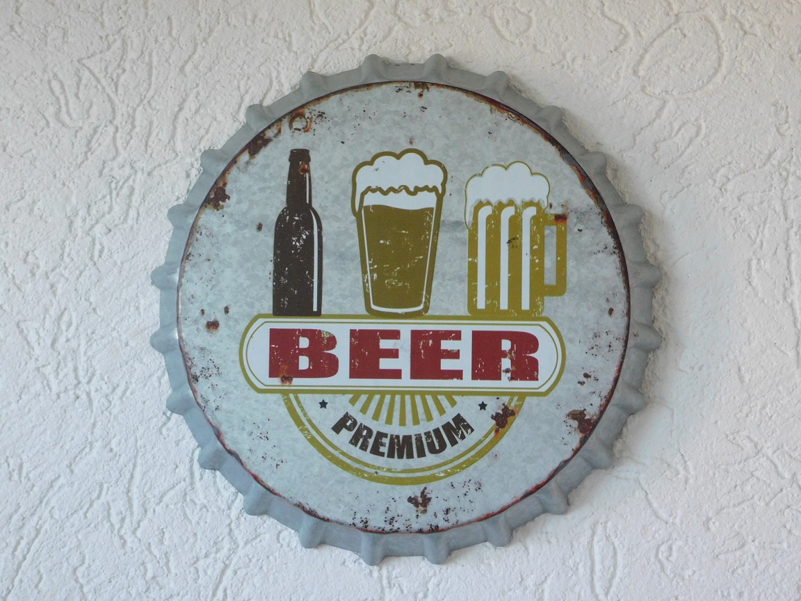 Bierdop, Beer Premium, wanddecoratie metaal, huismuur decoratie