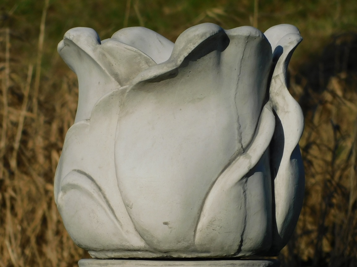 Blumentopf Tulpe - Ø 40 cm - Stein