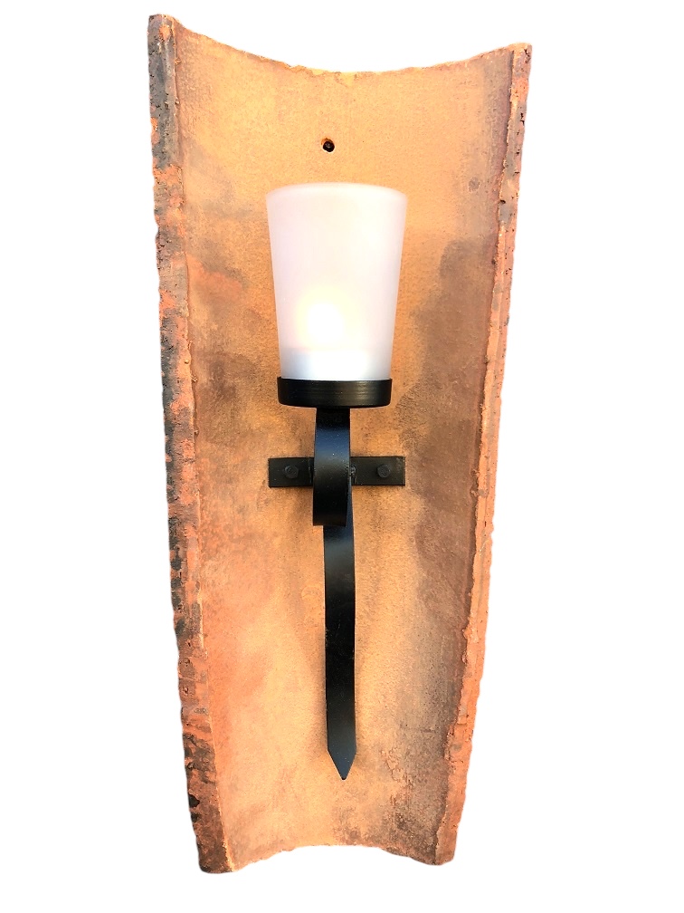 Windlicht dakpan antiek, Kerzenständer, Dachziegel, mit