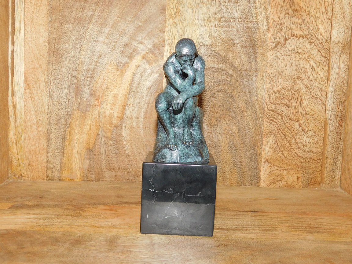 Bronzen beeld van 'De Denker' - Green finish