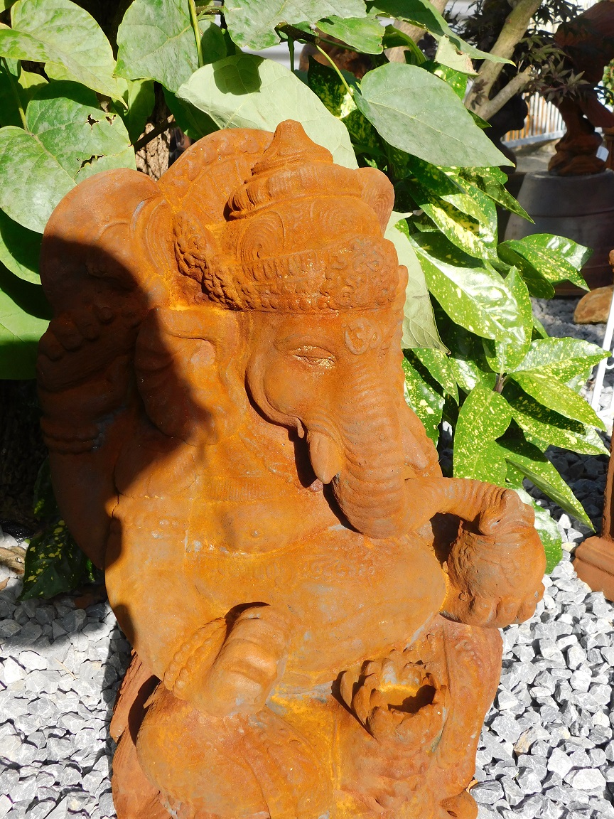 Statue Ganesha 1 Oxid, ein Hindu-Gott, voller Oxidstein Statue!