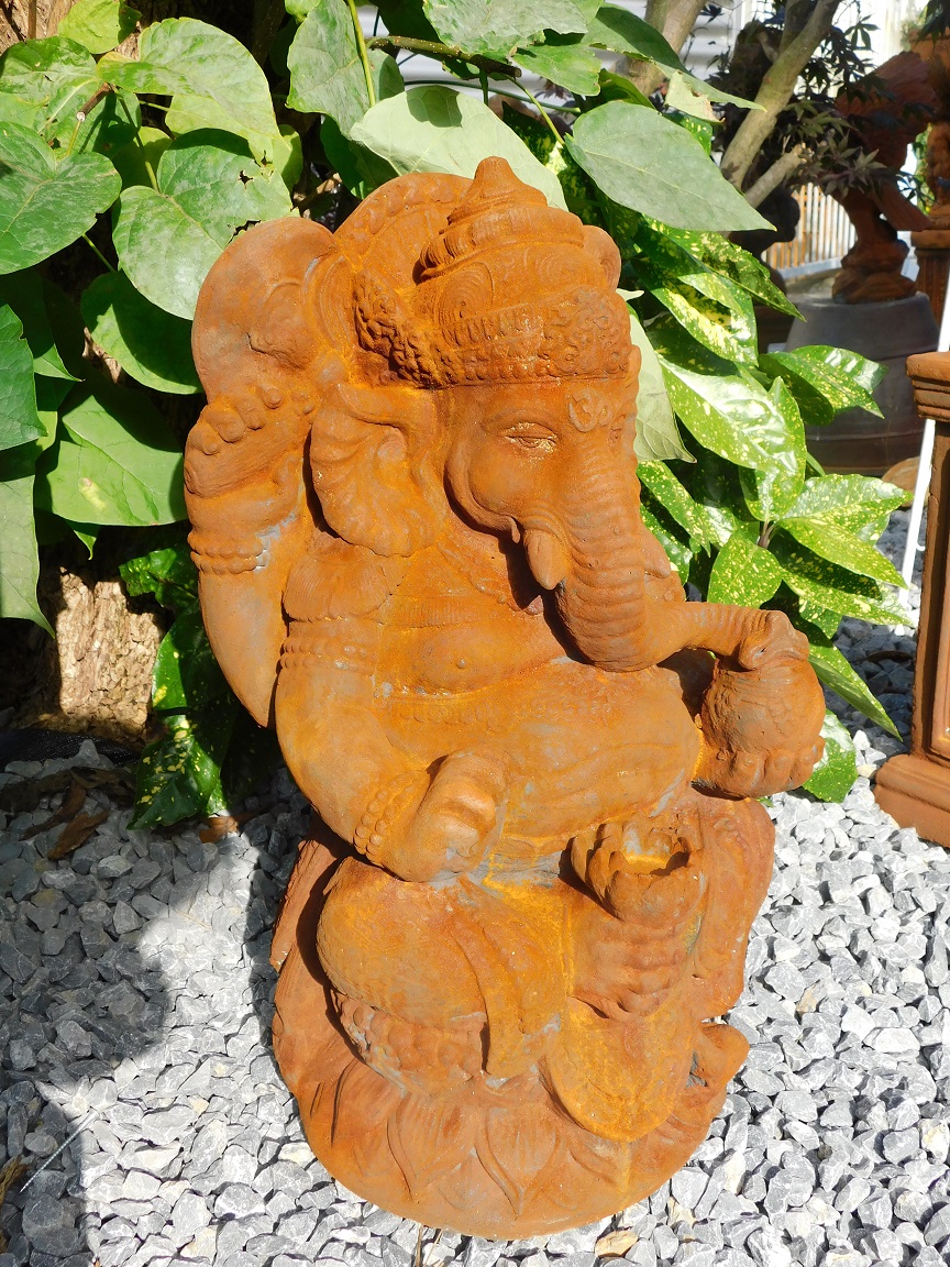 Statue Ganesha 1 Oxid, ein Hindu-Gott, voller Oxidstein Statue!