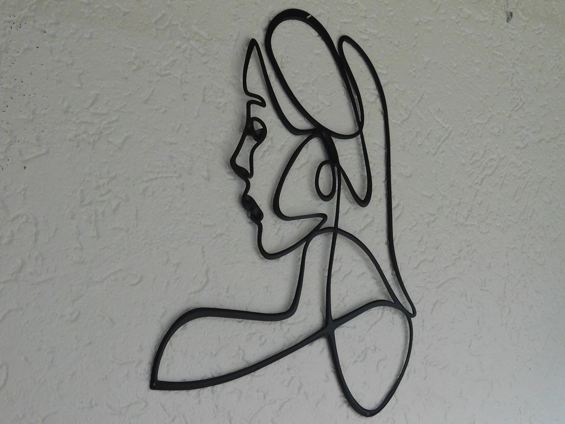 Woman's Face - 50 cm - Outline Wanddecoratie
