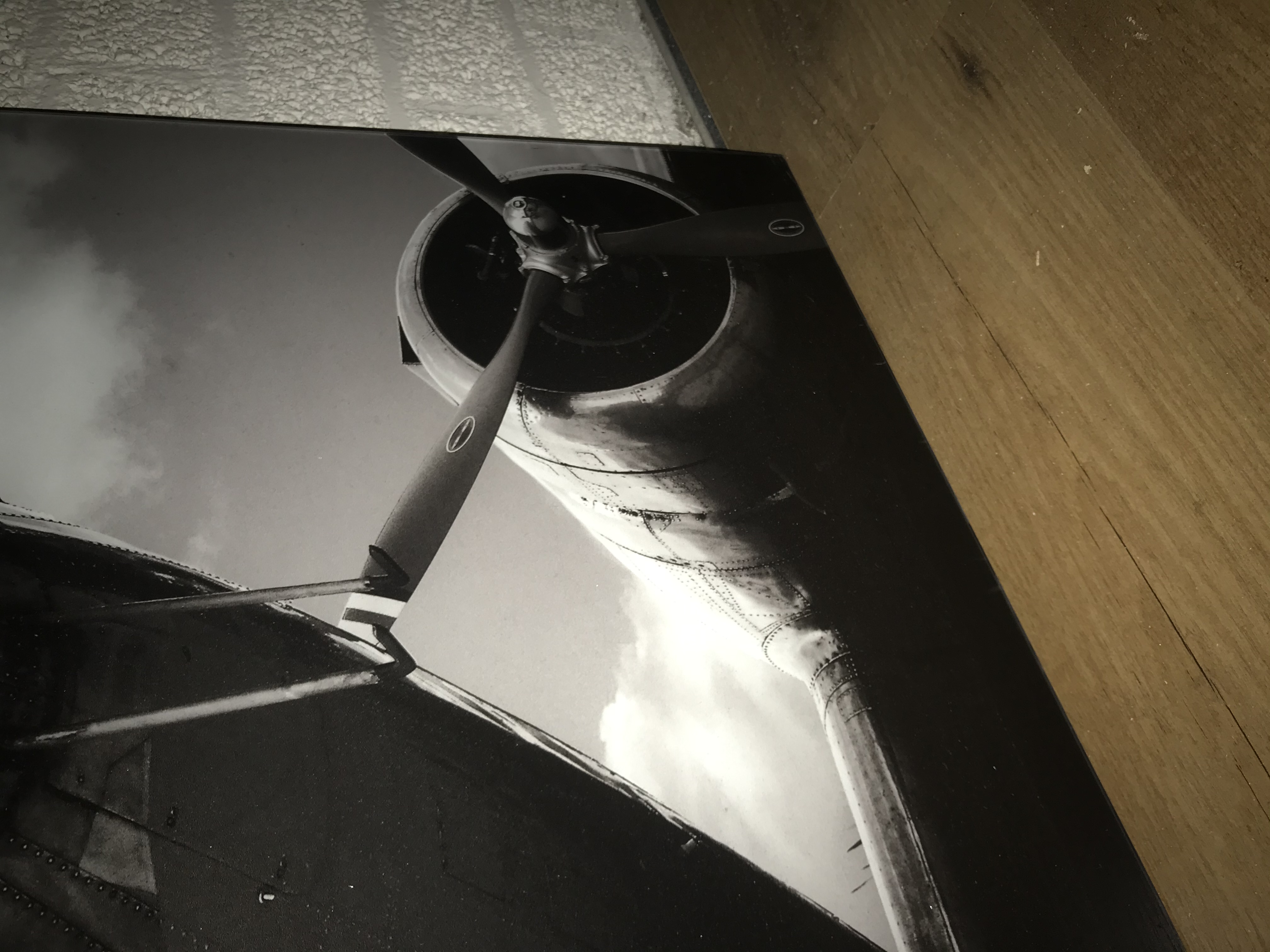 Kunst auf Glas des Flugzeugs: 'De UIVER', niederländische Geschichte, wunderschön!