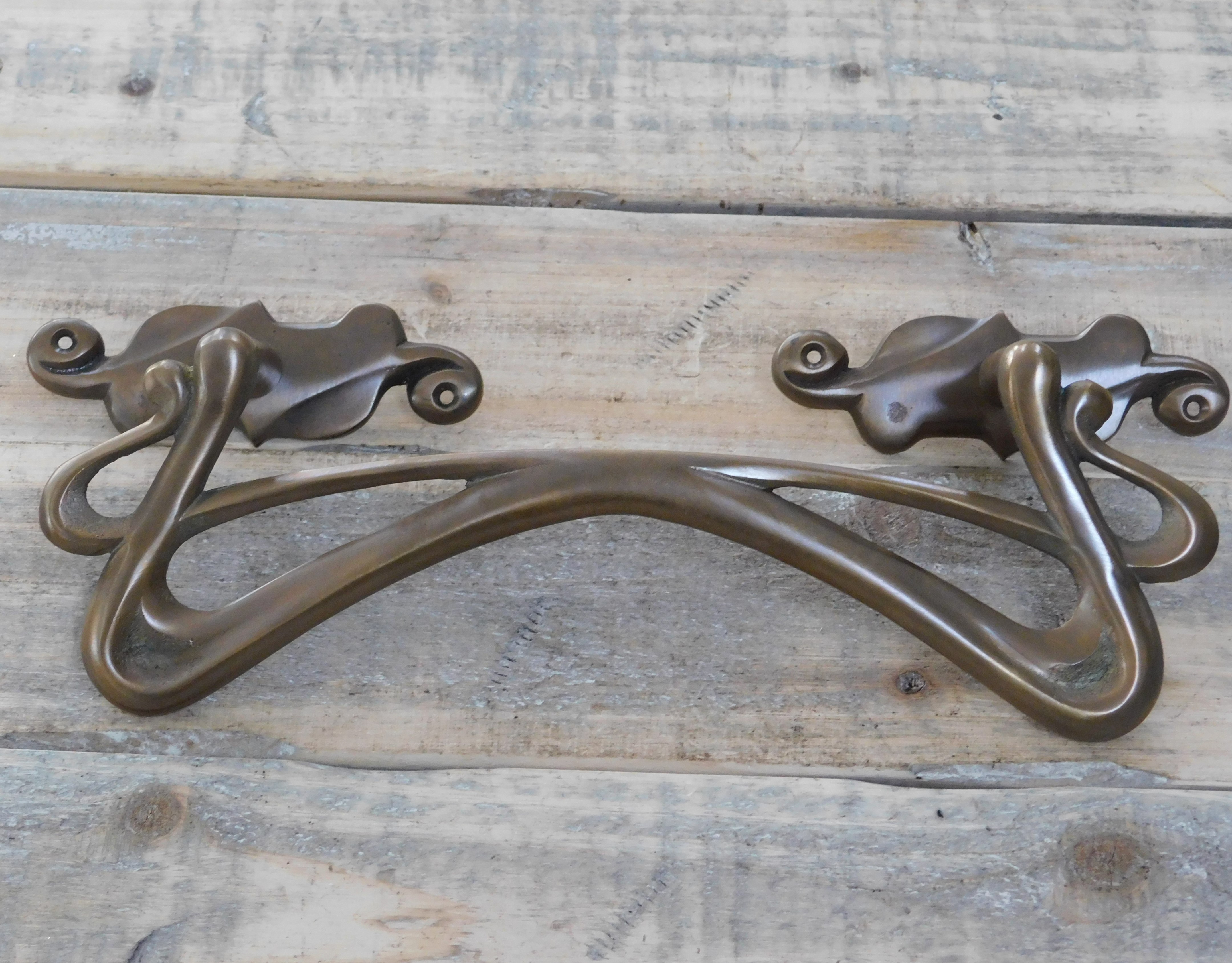 Poignée De Tiroir Art Nouveau - Laiton Antique - Clever-Deko - Quincaillerie Meuble