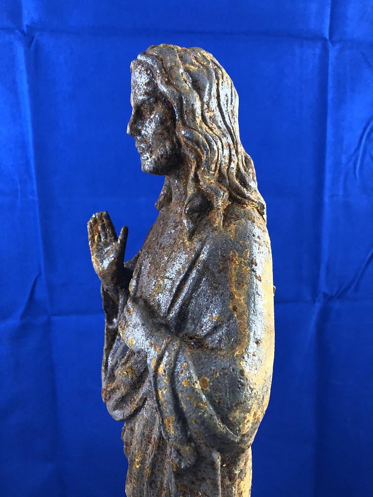Jesus heiliges Herz Statue, Garten Statue Gusseisen, schön gestaltet schwere Statue