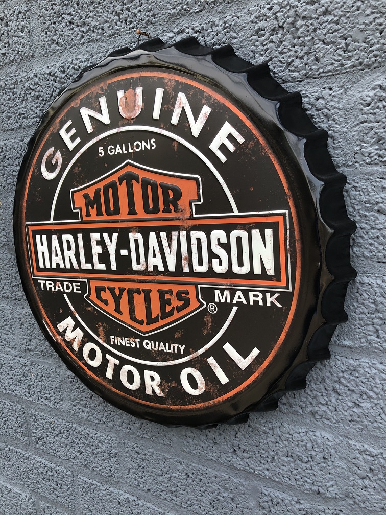 Harley Davidson metalen wand kroon dop, gaaf voor de HD liefhebber!!