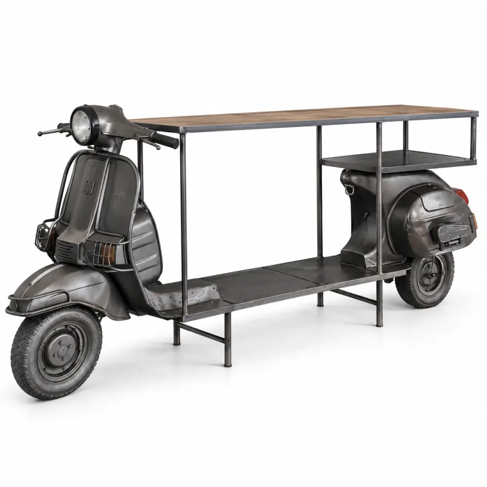 Scooter-Bartisch – einzigartiger Beistelltisch mit Ablagefach