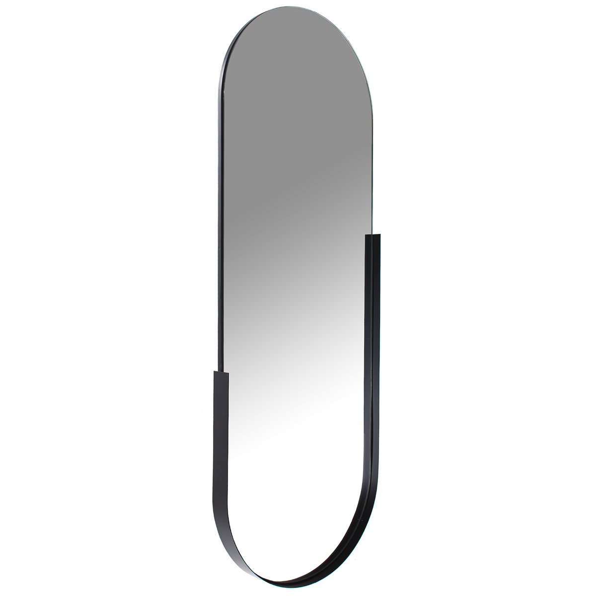 Wandspiegel aus schwarzem Metall, moderner Spiegel mit schwarzer Metallkante