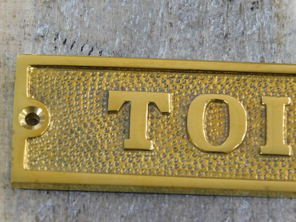 Messingschild Toilette - für Toilettentür