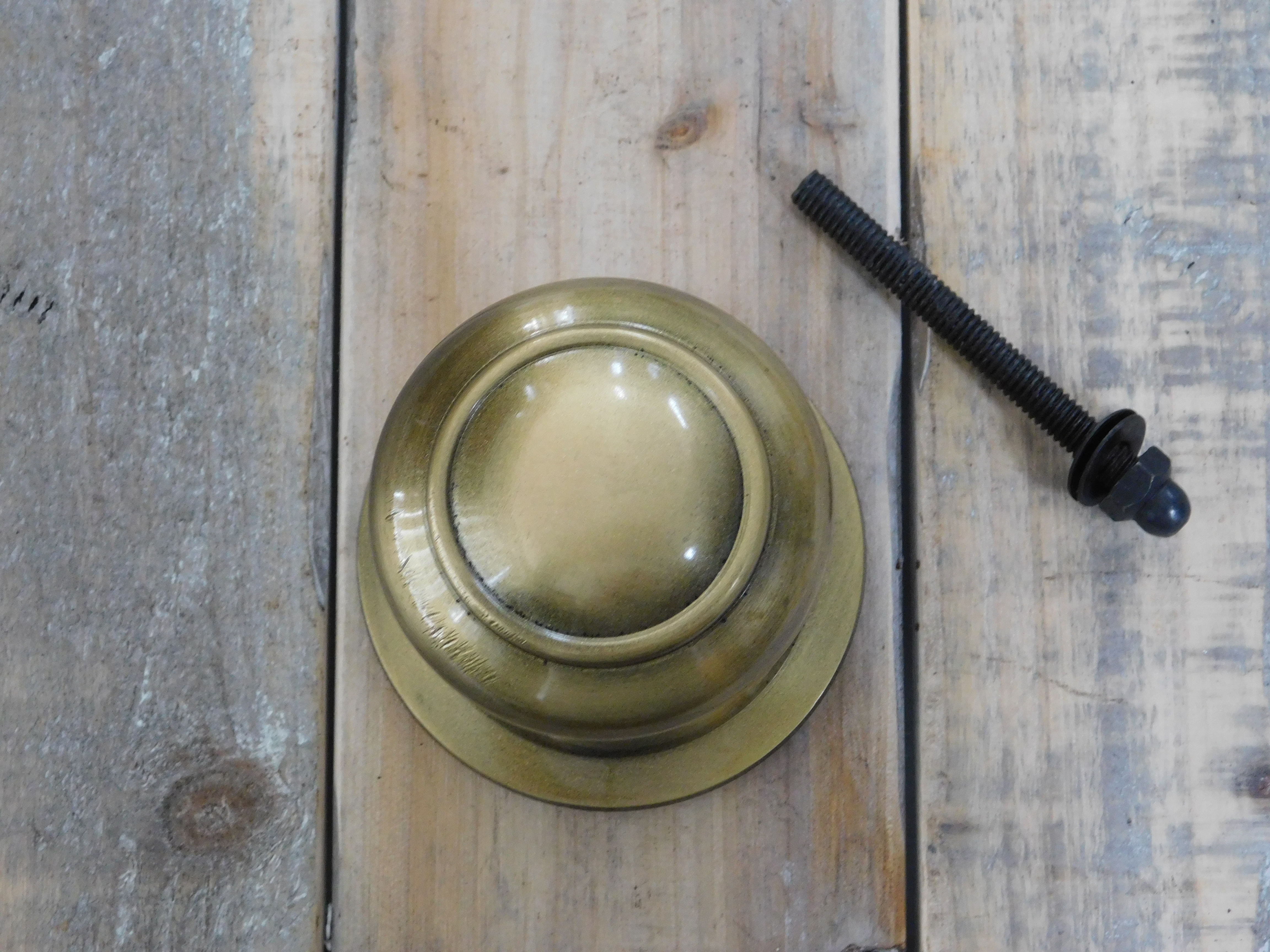 Koperen knop voor de voordeur - deurknop antieke knop,  Landhuisstijl, trekknop (vast).