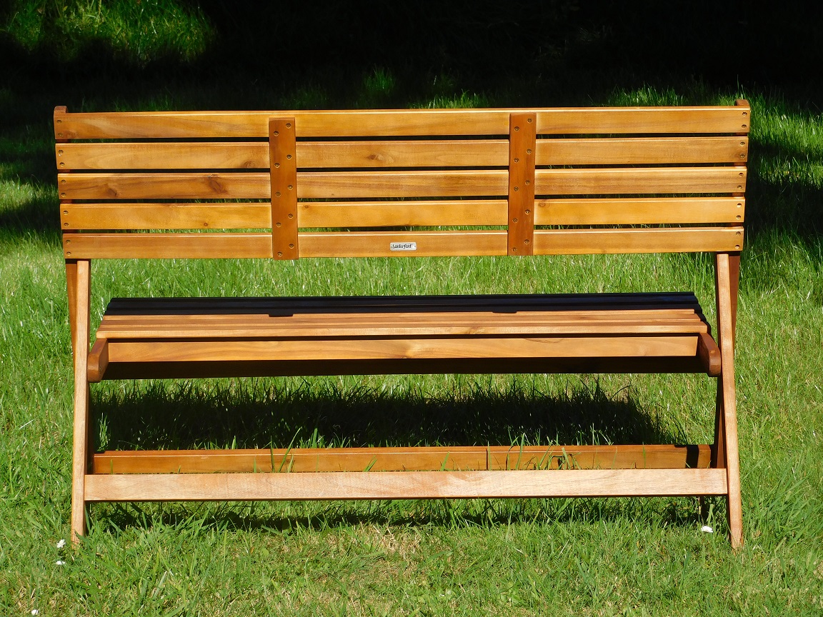 Tuinbank inklapbaar, hardhouten bank voor in de tuin, teak kleur