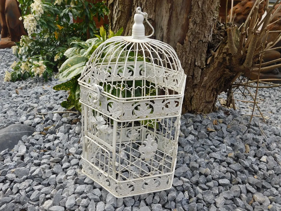 Dekorativer Vogelkäfig, für den Vogel, Metall, romantische Gartendeko | Figuren