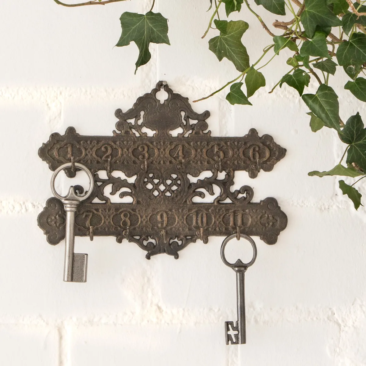 Nostalgisches Schlüsselbrett, Haken für Schlüssel, Schlüsselring -   - dé webshop voor decoratie in én om het huis!