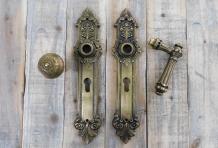 Ensemble de quincaillerie pour la porte (de la maison) : laiton antique temps fondateur
