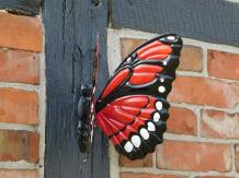 Wanddekoration aus Metall - Schmetterling - blau/rosa/rot/orange