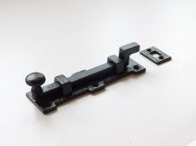 Serrure coulissante - loquet Abra - fer forgé, revêtement en poudre noir
