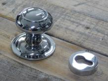 Chrom-Türknauf + Sicherheitsrosette Schlüssel PZ