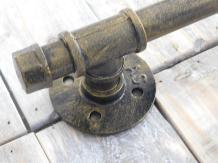 Magnifique poignée de porte industrielle, fer bronze antique