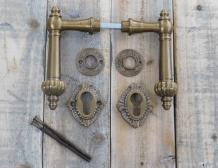 Quincaillerie de porte avec rosettes, laiton massif, quincaillerie de porte de maison, historique