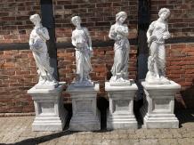 Ensemble de 4 déesses sur socle - saisons - pierre - 160 cm