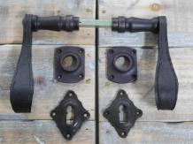 Ensemble de porte forgé à la main - fer forgé - quincaillerie de porte de chambre robuste