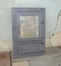 Porte de four pour cuisinière ou four, trappe à cendres, fonte et verre