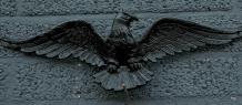 Wanddekoration aus Gusseisen - Adler - schwarz - breit