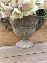 Wandvase aus Metall - Französische Lilie - altgrün - klassisch