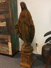 Maria - auf Sockel - Stein - 150 cm - Oxid - detailliert