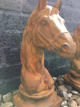 Tête de cheval - statue animal en pierre - 50 cm - oxyde - classique