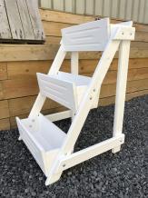 Pflanzgefäß aus Holz, 3 Pflanzgefäße in einem Ständer, weiß, Blumenständer