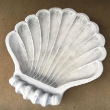 Bain d'oiseaux en forme de coquillage - pierre - 60 x 65 cm - blanc classique