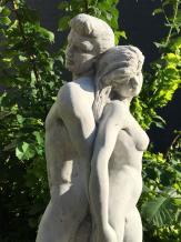 Femme et homme - 'amour' - statue en pierre - 61 cm - classique