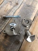 Serrure tournante brossée libre et occupée pour porte de toilette, porte de toilette, montage nickel