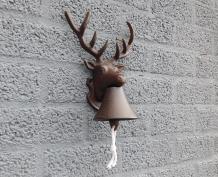 Horloge murale avec cerf, cloche pour maison de jardin, cloche de porte avec motif de cerf