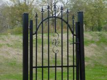 Sierlijke poort, poedercoating zwart, hekwerk