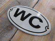 Emailleschild 'WC' für die Tür