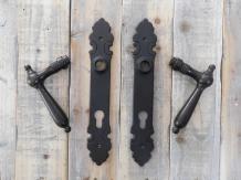 Set deurbeslag PZ92 - voor de voordeur - antiek ijzer