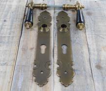 Ensemble de quincaillerie de porte - PZ92 - Laiton patiné - porte d'entrée